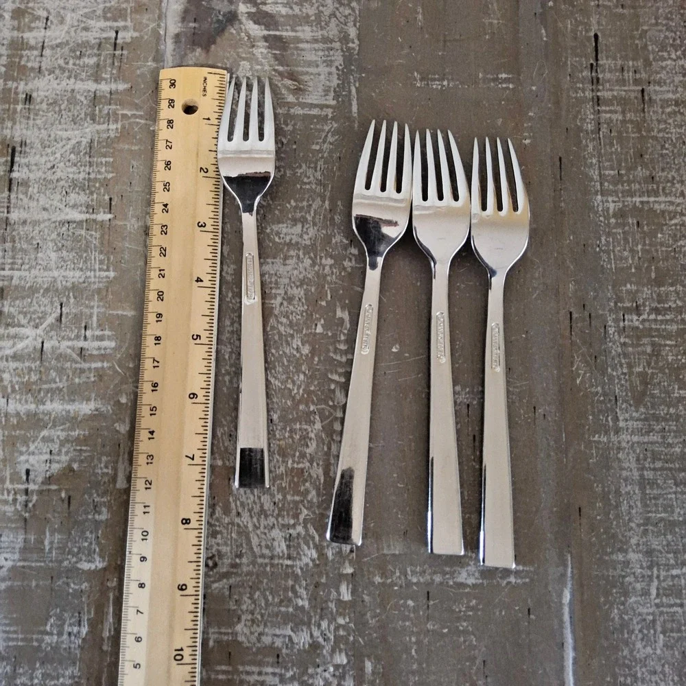 Dansk Meridian Salad Fork Set of 4 Stainless Steel 18/10 Flatware MCM